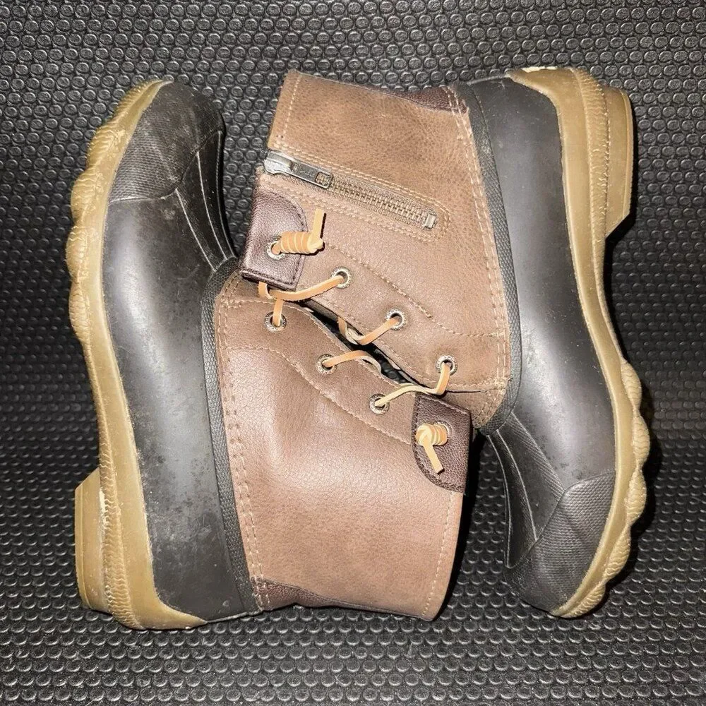 Sperry Womens Syren Gulf Duck Boot Brown Leather Waterproof Boots Size 7